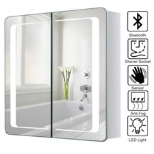 Washroom Vanity LED Mirror Antifog Medicine Cabinet Bluetooth Hotel Sensor Large