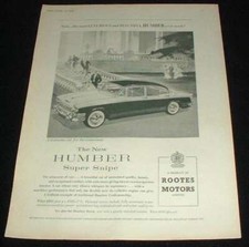 1958 Humber Super Snipe Car Ad, Most Luxurious!!