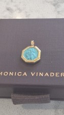 *NEW* Monica Vinader  GOLD Vermeil St Christopher Turquoise Pendant charm