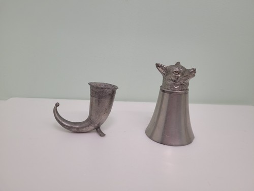 Vintage pewter stirrup - pewter, cups