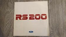 FORD RS200 RS 200 UK Market English Original Sales Brochure March 1987 1980s
