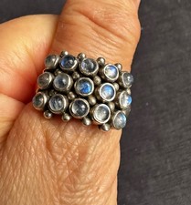 925  India Dp Sterling Silver Blue Moonstone Ring -UK Size T