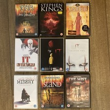 Stephen King 9 DVD Movie Collection Bundle Job Lot: Carrie, Misery, It Chapter 2