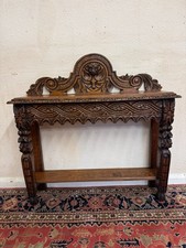 FANTASTIC QUALITY ANTIQUE CARVED OAK CONSOLE TABLE/ HALL TABLE CIRCA 1900
