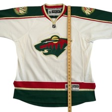 Reebok Minnesota Wild NHL Ice Hockey Jersey Men's Large Vintage Green White Red