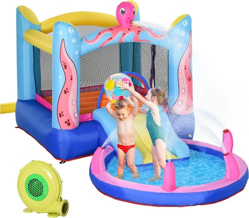 Inflatable water slide splash - water,