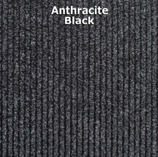 78cm ×58cm  Ribbed Hard Wearing Entrance Matting, Contract Mat- Black Colour