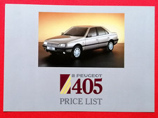 1988 PEUGEOT 405 PRICE LIST -