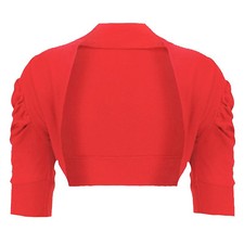 Womens Ruched Sleeve Cropped