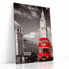 BIG BEN LONDON BUS BLACK WHITE