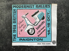 Original PAIGNTON 1988 British Mod SCOOTER RALLY Patch LAMBRETTA Starstream J125