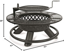 47" Steel Fire Pit BBQ Grill