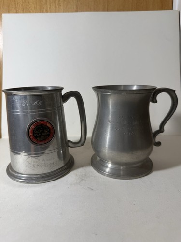 Vintage pewter tankards - pewter,