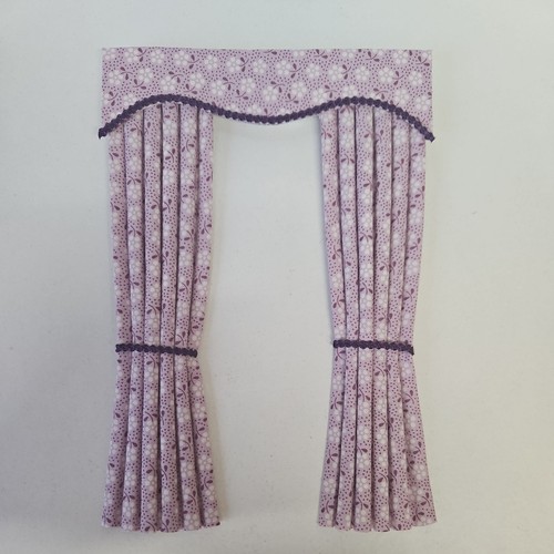 Dolls house miniature curtains - dolls,