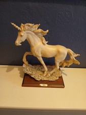 VTG 1988 Signed Auro Belcari Unicorn Figurine Mounted VGC DEAR SCULPTURE ITALY
