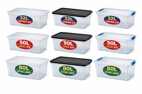 Plastic storage box with - storage, lids