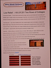 Johns Model Railway OO Gauge LR 201 Low Relief Rows of Cottages Card Kit (K189)