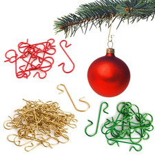 50pcs Christmas Ornaments Metal S-Shaped Hooks Holder Christmas Tree Ball