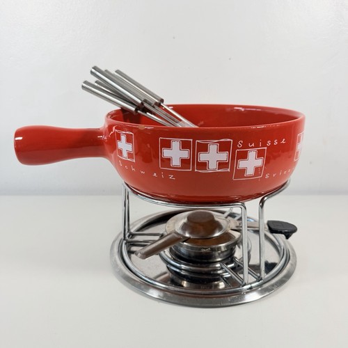 Swiss style fondue set - swiss, with