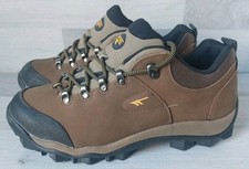 Hi Tec Mens Exert Uk Size 9 Brown Nubuck Leather High Traction Hiking Shoes 