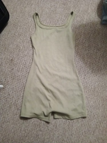 Khaki playsuit ribbed size - khaki,