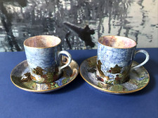 Wilton Ware A.G Harley-Jones Coffee Cans with Saucers x 2 - Art Deco Lustre ware