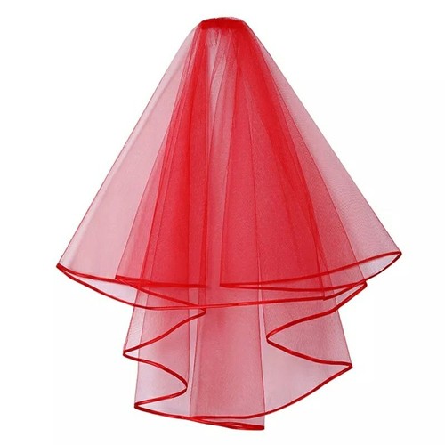 Veil comb red valentines - veil,