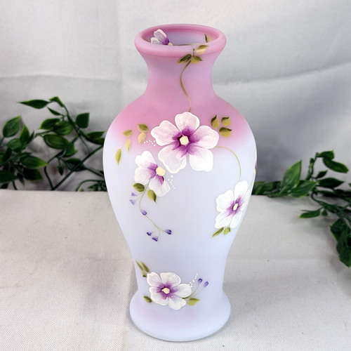 Fenton art glass satin vase - glass,