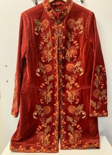 JOES BOUTIQUE ORANGE FLORAL EMBROIDERED /MANDARIN COLOUR JACKET SIZE M CG N43