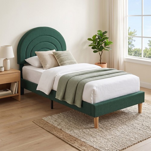 Single upholstered bed frame - upholstered,