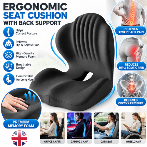 Ergonomic back and seat - 2-in-1,