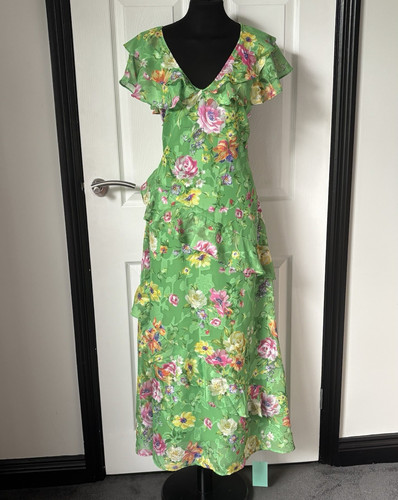 Oasis green floral jacquard - green,