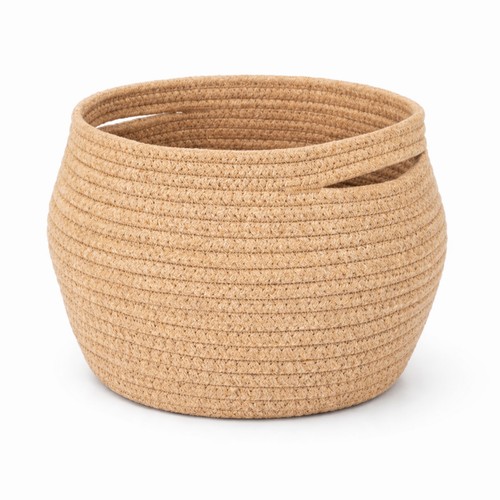 Woven storage basket round - storage,