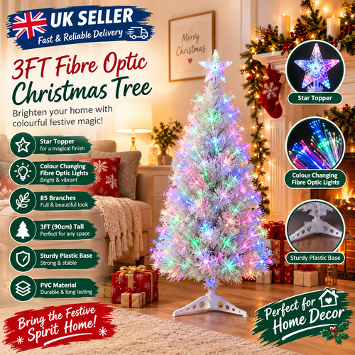 3ft white fibre optic - white,