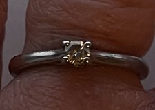 Platinum Leo Diamond Solitaire Engagement Proposal Ring Finger Size L 1/2