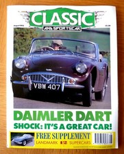 Classic & Sportscar Magazine August 1992 Supplement Inside, Daimler Dart, Fiat 
