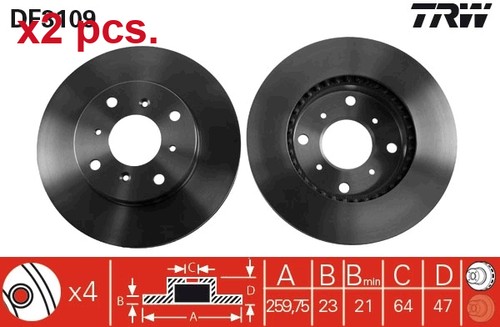 Pcs front brake disc rotors - disc,