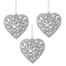 Christmas glitter hearts - hearts, 70mm