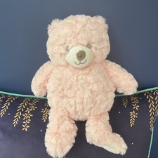 Clintons Peach/Pink Teddy Bear Cuddly Soft Plush Toy 11"