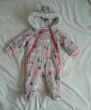 Baby Boden 3-6 Months Girls Pramsuit Snowsuit Lined Hooded Padded