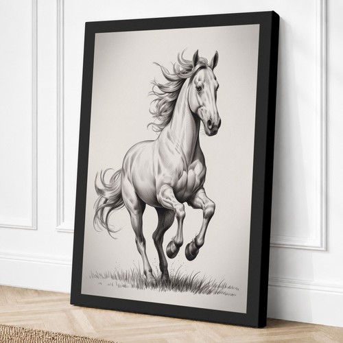 Horse motion drawing - motion, canvas