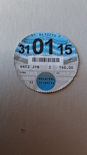 Genuine january 2015 tax disc - genuine,