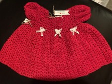 Hand Crocheted baby girl dress