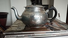 Gorgeous Elizabeth 2nd 1953 Coronation Teapot in polished metal. 