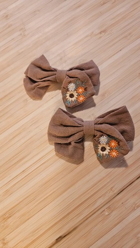 Pair embroidered floral - pair, hair