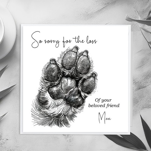 Personalised pet sympathy - personalised, card