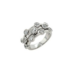 3 Row, 1.50ct Victorian Cut Diamond Ring, Set In Platinum
