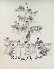 Horse Carriage Original Vintage Print C1935 Frank Hart Sketch Equine Pony Trap