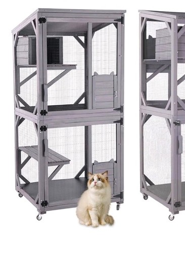 Grey wood catio for outdoor - grey,