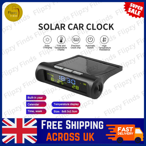 Car solar digital clock with - car,
